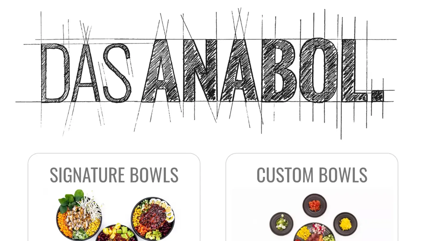Screenshot of the main menu of the Anabol Android ordering app for the restaurant.