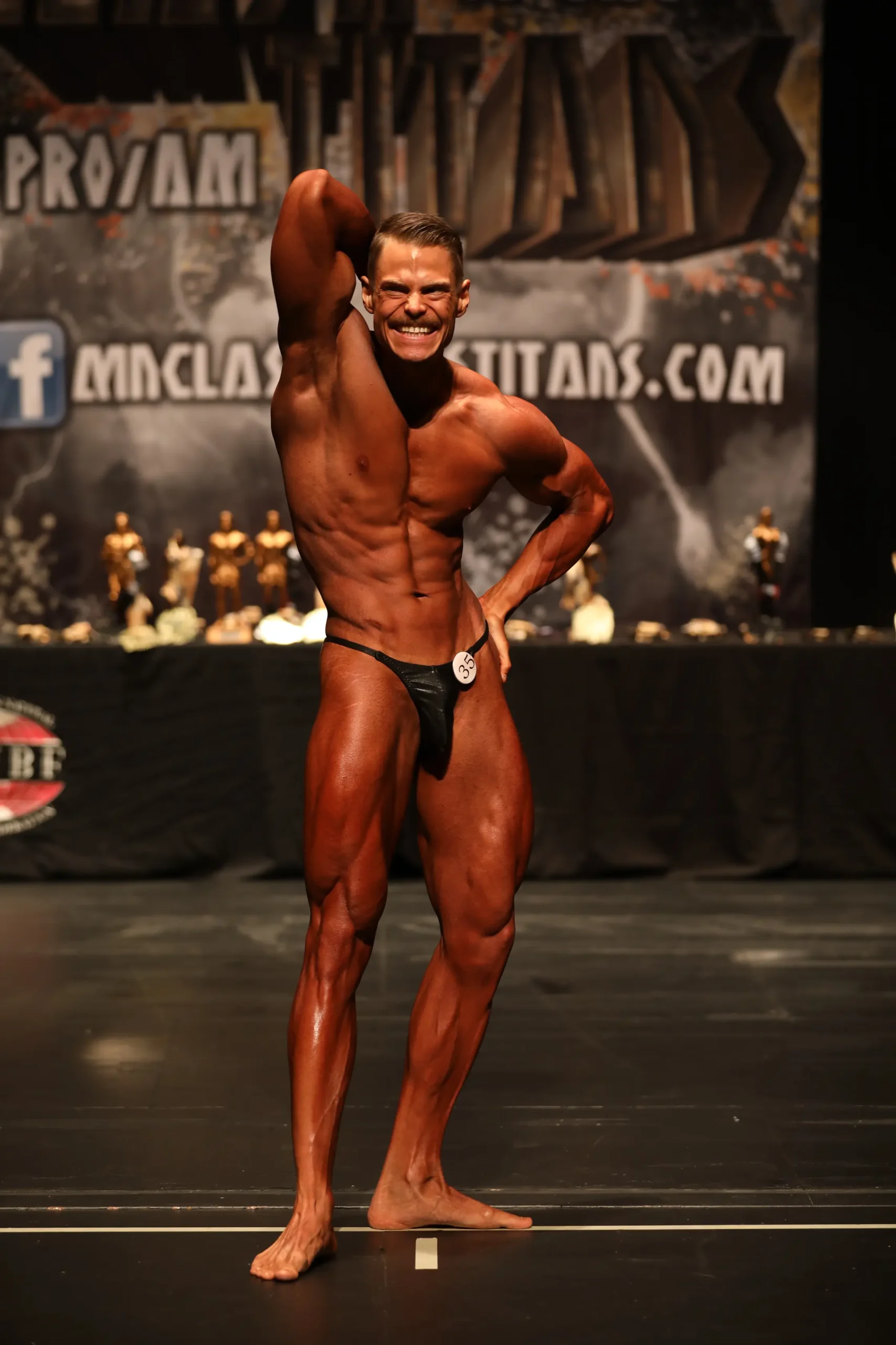 Machete Posing at the NANBF Natural Bodybuilding Contest